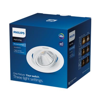 Philips - LED Aptumšojams iegremdējams gaismeklis SCENE SWITCH 1xLED/3W/230V 2700K