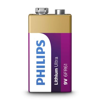 Philips 6FR61LB1A/10 - Litija baterija 6LR61 LITHIUM ULTRA 9V 600mAh
