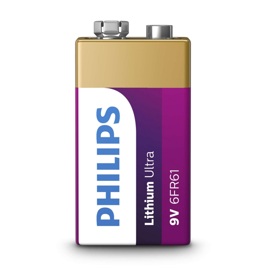Philips 6FR61LB1A/10 - Litija baterija 6LR61 LITHIUM ULTRA 9V 600mAh