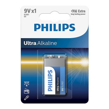 Philips 6LR61E1B/10 - Alkaline baterija 6LR61 ULTRA ALKALINE 9V 600mAh