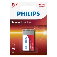 Philips 6LR61P1B/10 - Alkaline baterija 6LR61 POWER ALKALINE 9V 600mAh