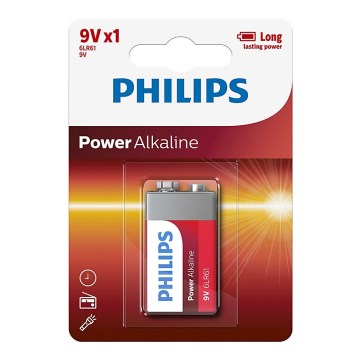 Philips 6LR61P1B/10 - Alkaline baterija 6LR61 POWER ALKALINE 9V 600mAh