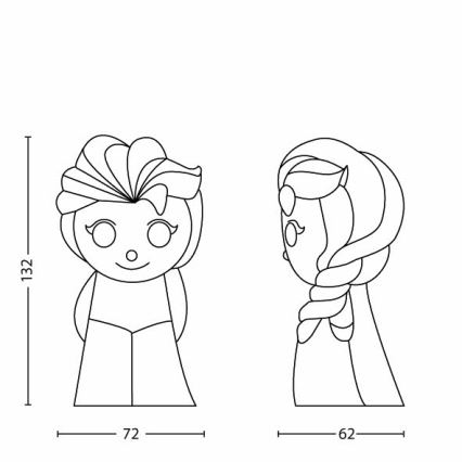 Philips 71768/03/16 - LED bērnu lampa DISNEY ELSA LED/0,3W/3V