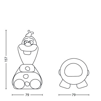 Philips 71768/08/16 - LED bērnu lampa DISNEY FROZEN OLAF LED/0,3W/3V sniegavīrs