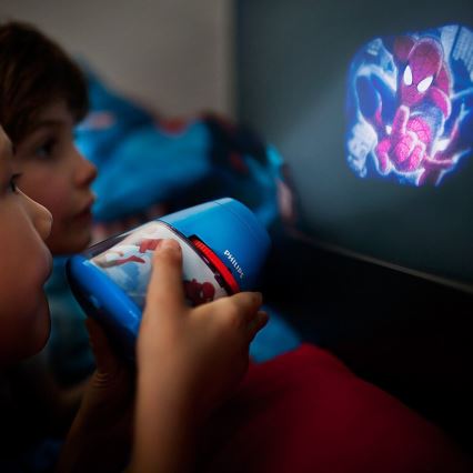 Philips 71769/40/16 - LED Bērnu lampa un projektors MARVEL SPIDER-MAN 1xLED/0.1W