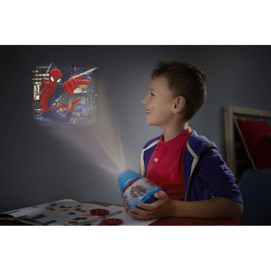 Philips 71769/40/16 - LED Bērnu lampa un projektors MARVEL SPIDER-MAN 1xLED/0.1W