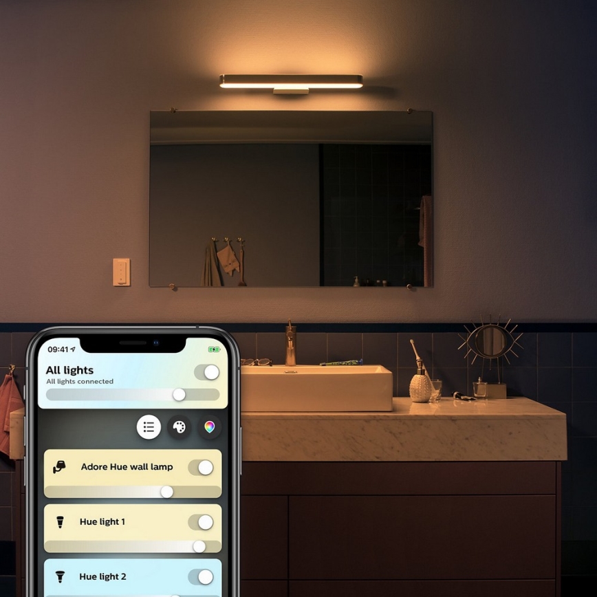 Philips - LED regulējama vannas istabas spoguļa apgaismojums ADORE LED/33,5W/230V IP44 ar tālvadības pulti