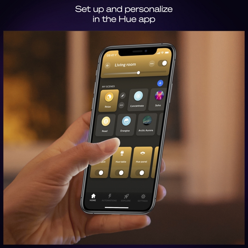 Philips - Regulējams LED griestu gaismeklis Hue AURELLE LED/19W/230V 2200-6500K 30x30 cm balts