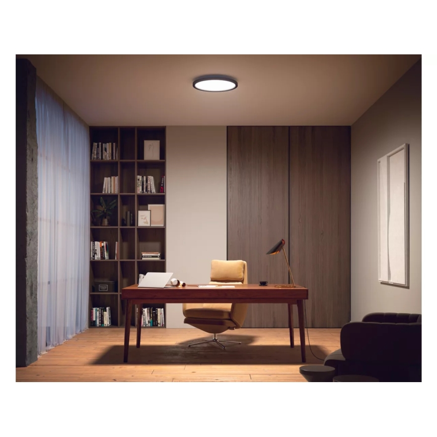 Philips - dimējama LED griestu lampa Hue AURELLE LED/21W/230V 2200-6500K Ø 39,5 cm melna