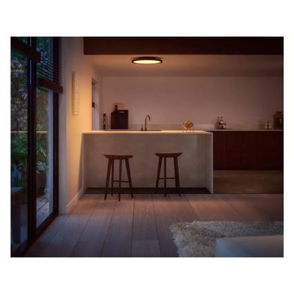 Philips - dimējama LED griestu lampa Hue AURELLE LED/21W/230V 2200-6500K Ø 39,5 cm melna