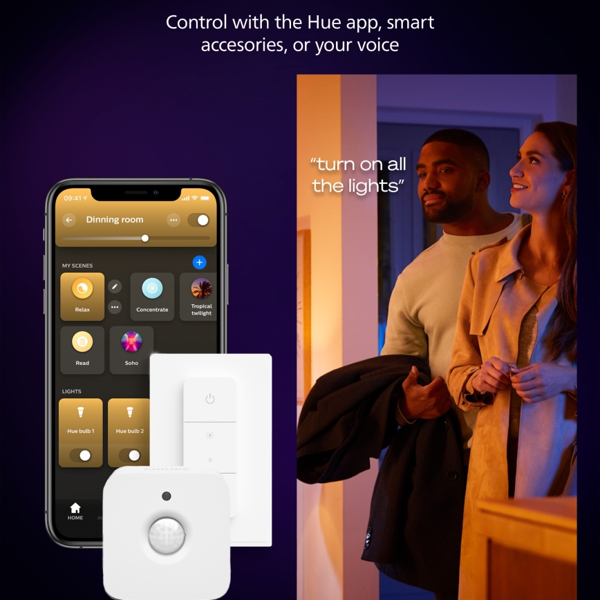 Philips - dimējama LED griestu lampa Hue AURELLE LED/21W/230V 2200-6500K Ø 39,5 cm melna