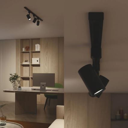 Philips - LED RGBW aptumšojams punktveida gaismeklis sliedes sistēmā EASYLINK HUE 3xGU10/4,7W/230V 2200-6500K 1m melns + Hue bridge