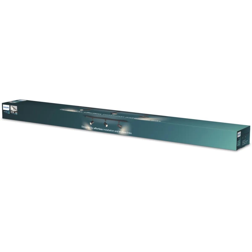 Philips - LED RGBW aptumšojams punktveida gaismeklis sliedes sistēmā EASYLINK HUE 3xGU10/4,7W/230V 2200-6500K 1m melns + Hue bridge