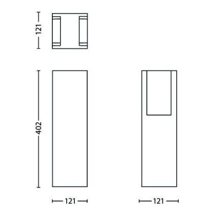 Philips - Āra lampa BRIDGE 1xE27/14W/230V IP44 40,2 cm