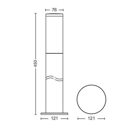 Philips - Āra lampa 1xE27/20W/230V 45 cm IP44