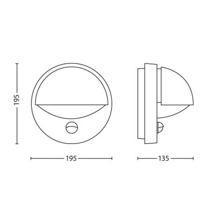 Philips - Āra sienas gaismeklis ar sensoru 1xE27/12W/230V IP44