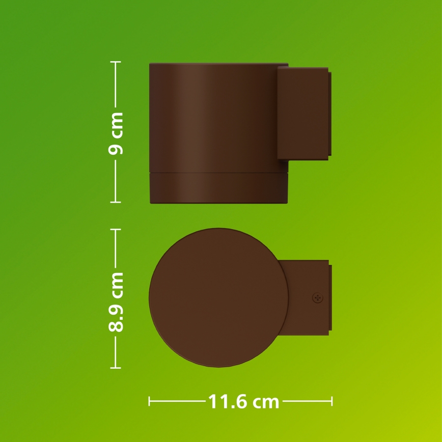 Philips - Āra sienas gaismeklis FYLX 1xGU10/5W/230V brūns IP44