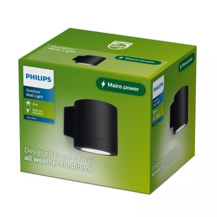 Philips - Āra sienas gaismeklis FYLX 1xGU10/5W/230V melns IP44