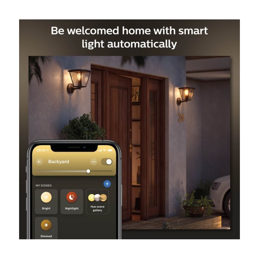 Philips - Aptumšojams āra sienas gaismeklis Hue INARA 1xE27/7W/230V Wi-Fi IP44