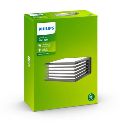 Philips - Āra sienas gaismeklis SHADES 1xE27/15W/230V IP44 antracīts