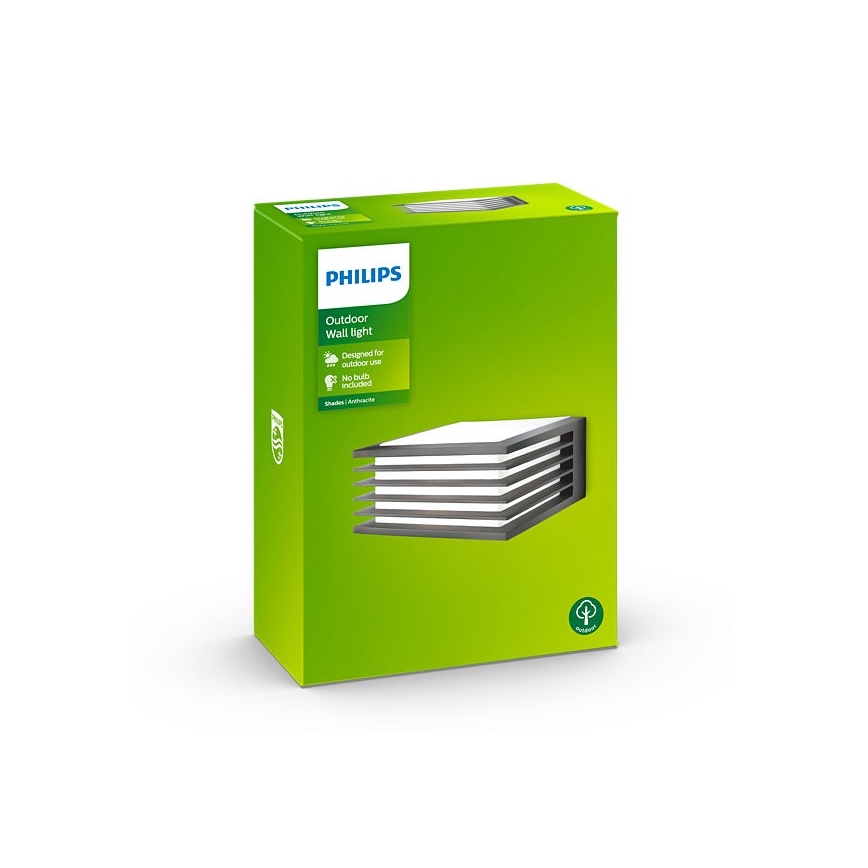 Philips - Āra sienas gaismeklis SHADES 1xE27/15W/230V IP44 antracīts