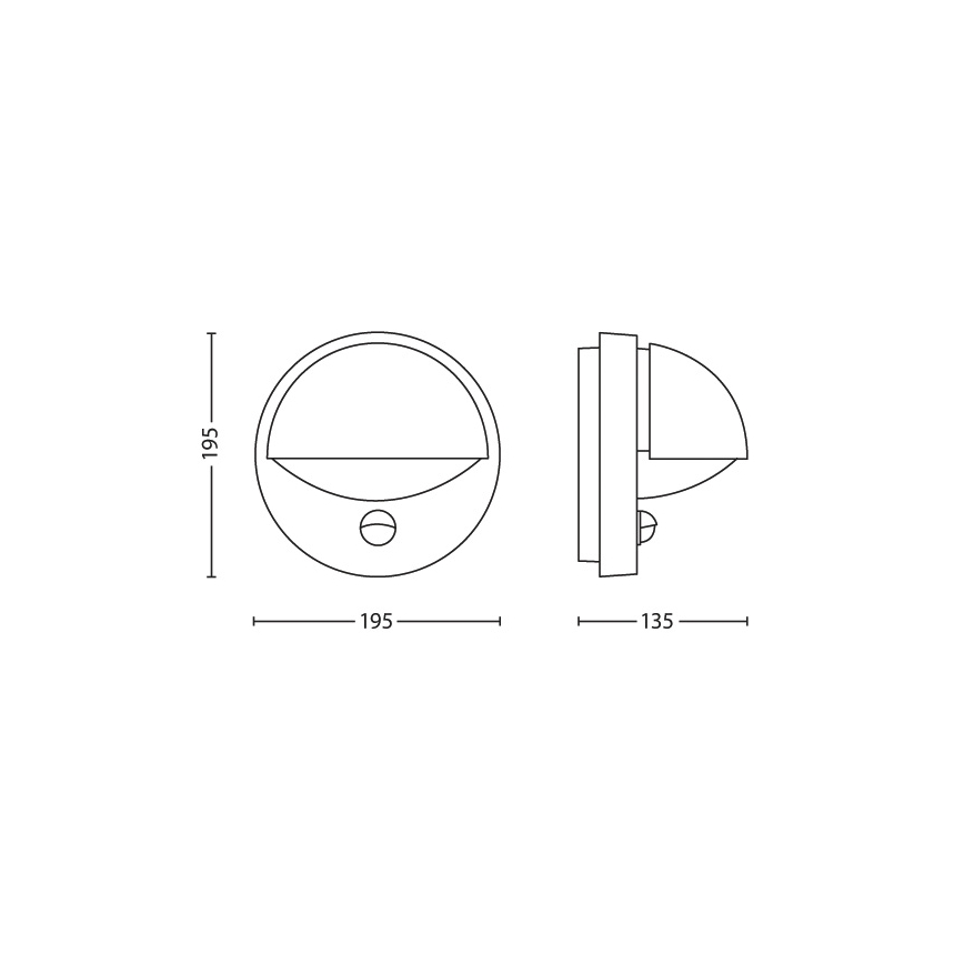 Philips - Āra sienas lampa ar sensoru JUNE 1xE27/12W/230V IP44