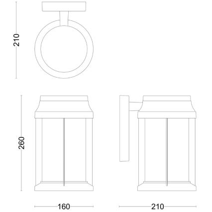 Philips - Āra sienas lampa BELLINI 1xE27/25W/230V IP44