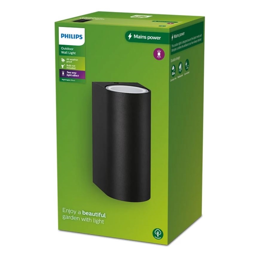 Philips - Āra sienas lampa NIGHTINGALE 2xGU10/35W/230V IP44
