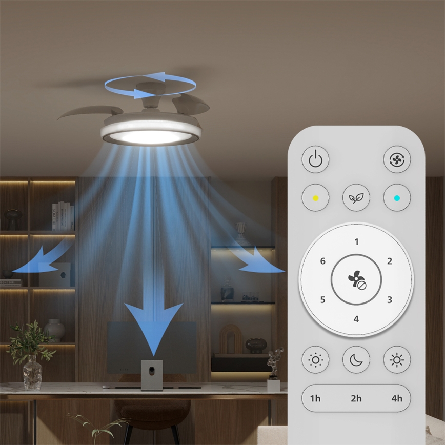 Philips - regulējama LED griestu lampa ar ventilatoru BLISS LED/35W/230V, balta + tālvadības pults