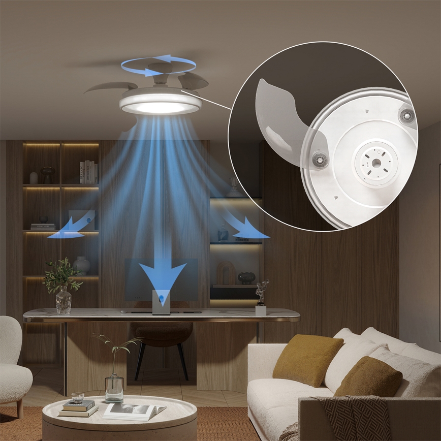 Philips - LED griestu gaismeklis ar regulējamu spilgtumu un ventilatoru BLISS LED/35W/230V balts + tālvadības pults