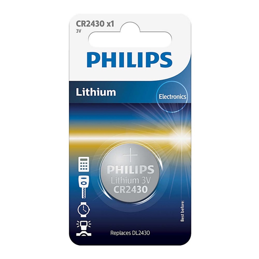 Philips CR2430/00B - Litija pogas tipa baterija CR2430 MINICELLS 3V 300mAh
