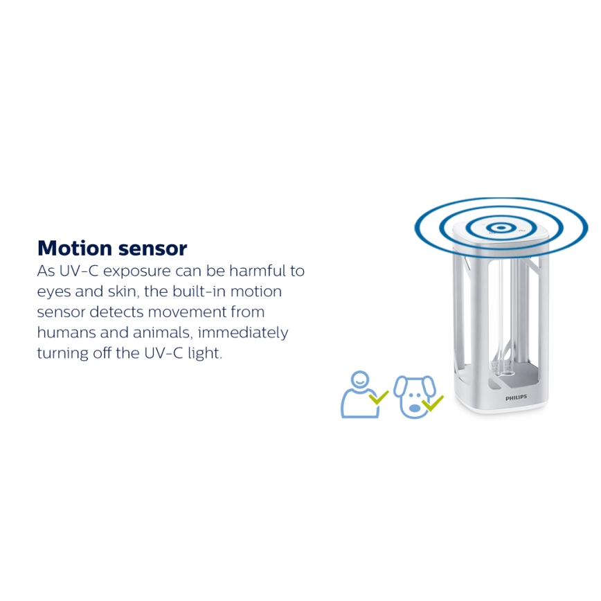 Philips - Dezinfekcijas baktericīdā lampa ar sensoru UV-C/24W/230V