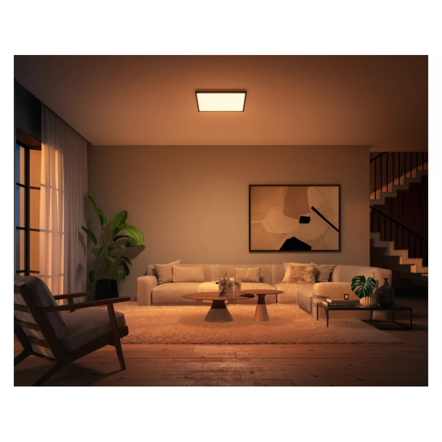 Philips - Hue AURELLE dimmējamā LED griestu lampa LED/39W/230V 2200-6500K 60x60 cm melna