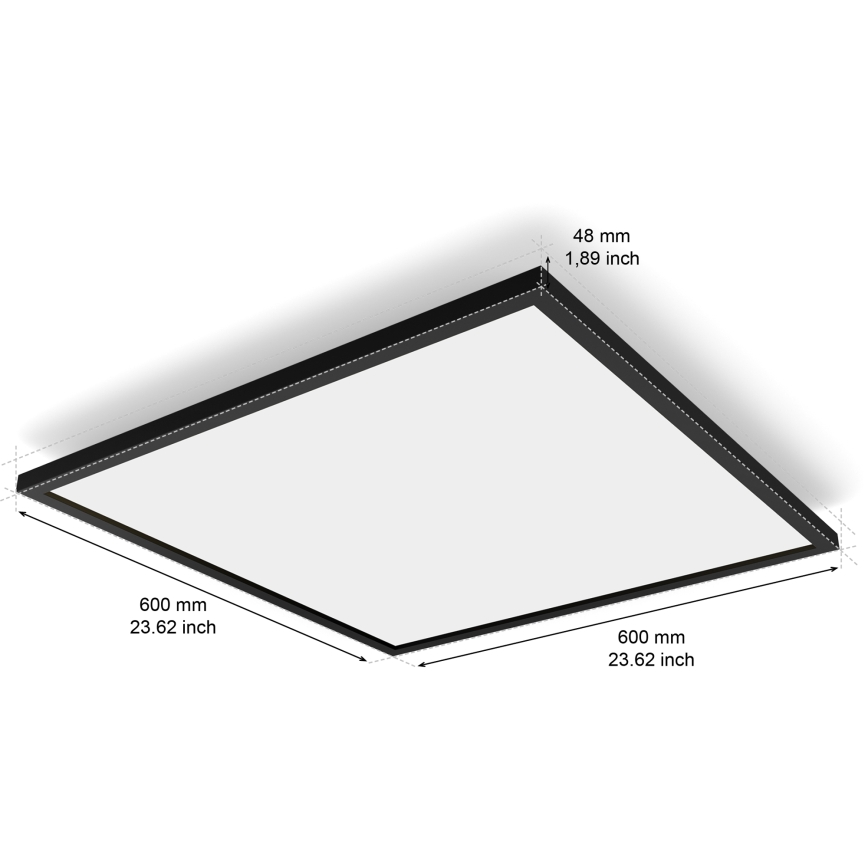 Philips - Hue AURELLE dimmējamā LED griestu lampa LED/39W/230V 2200-6500K 60x60 cm melna