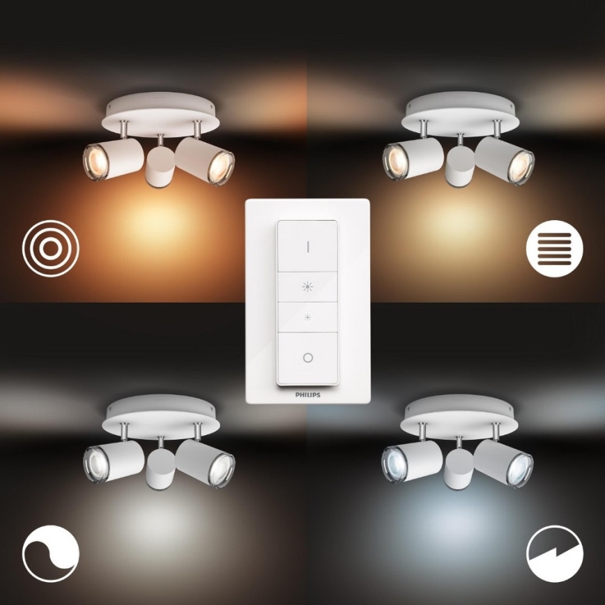 Philips - LED regulējams vannas istabas apgaismojums Hue ADORE 3xGU10/5W/230V IP44 ar tālvadību