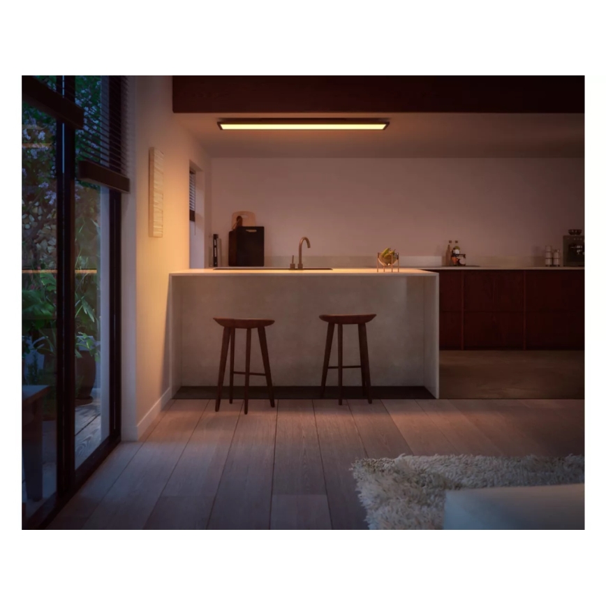 Philips - LED regulējams griestu gaismeklis Hue AURELLE LED/39W/230V 2200-6500K 120x30 cm melns