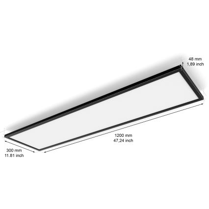 Philips - LED regulējams griestu gaismeklis Hue AURELLE LED/39W/230V 2200-6500K 120x30 cm melns