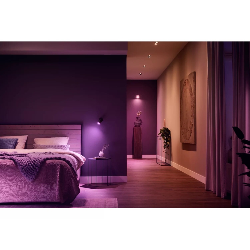Philips - LED RGBW regulējams punktveida gaismeklis Hue FUGATO 1xGU10/4,2W/230V 2000-6500K melns
