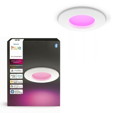 Philips - Hue SLIM LED RGBW vannas istabas iebūvējamais griestu gaismeklis ar regulējamu spilgtumu LED/8,3W/230V 1000-20000K balts IP44