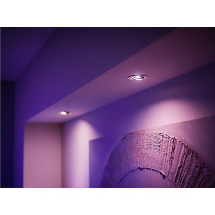 Bāzes komplekts Philips Hue WHITE AND COLOR AMBIANCE 3xGU10/4,2W/230V 2000-6500K + Hue Bridge un Hue Dimmer Switch