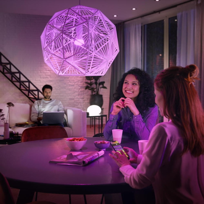 Sākuma komplekts Philips Hue WHITE AND COLOR AMBIANCE 3xE27/9W 2000-6500K + Hue Bridge un dimmer slēdzis