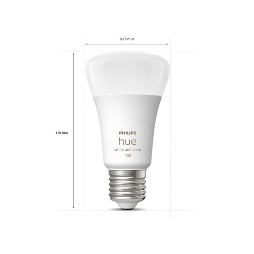 Sākuma komplekts Philips Hue WHITE AND COLOR AMBIANCE 3xE27/9W 2000-6500K + Hue Bridge un dimmer slēdzis