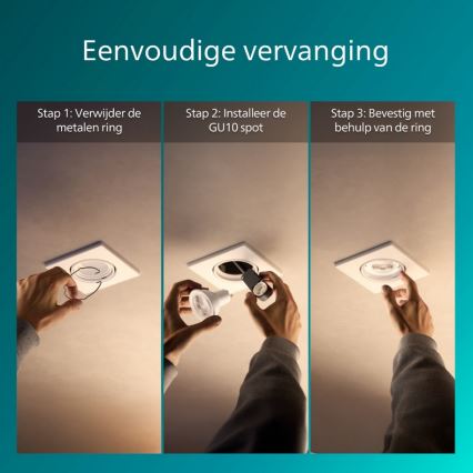 Philips - Iebūvējamais griestu gaismeklis PERIDOT 1xGU10/7W/230V balts