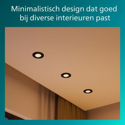 Philips - Iebūvējamais griestu gaismeklis PERIDOT 1xGU10/7W/230V melns