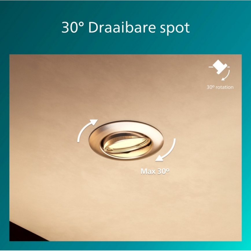 Philips - Iebūvējamais griestu gaismeklis PERIDOT 1xGU10/7W/230V, sudraba krāsā