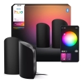 Philips - Komplekts 2x Hue PLAY RGBW LED regulējami projekcijas gaismekļi LED/20W/230V 2000–6500K melni