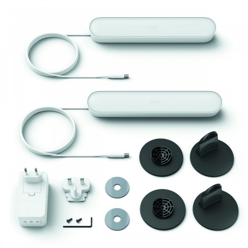 Philips - KOMPLEKTS 2x LED RGB Regulējama galda lampa Hue PLAY LED/6W/230V balta