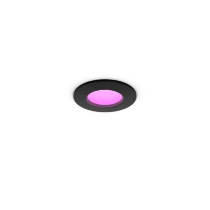 Philips - KOMPLEKTS 2x LED RGBW dimmējams vannas istabas iebūvējamais griestu gaismeklis Hue SLIM LED/8,3W/230V 2000–6500K melns IP44