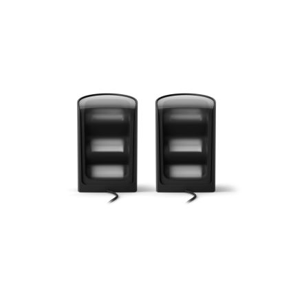 Philips - Komplekts 2x Hue PLAY RGBW LED regulējami projekcijas gaismekļi LED/20W/230V 2000–6500K melni