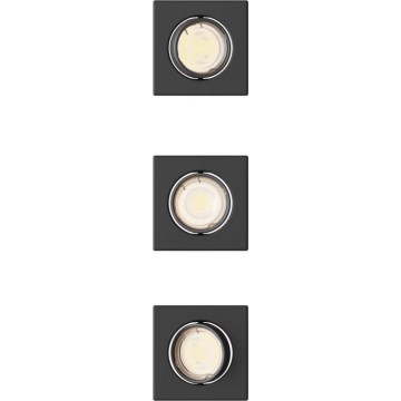 Philips - komplekts 3x iebūvējamais griestu gaismeklis PERIDOT 1xGU10/7W/230V melns